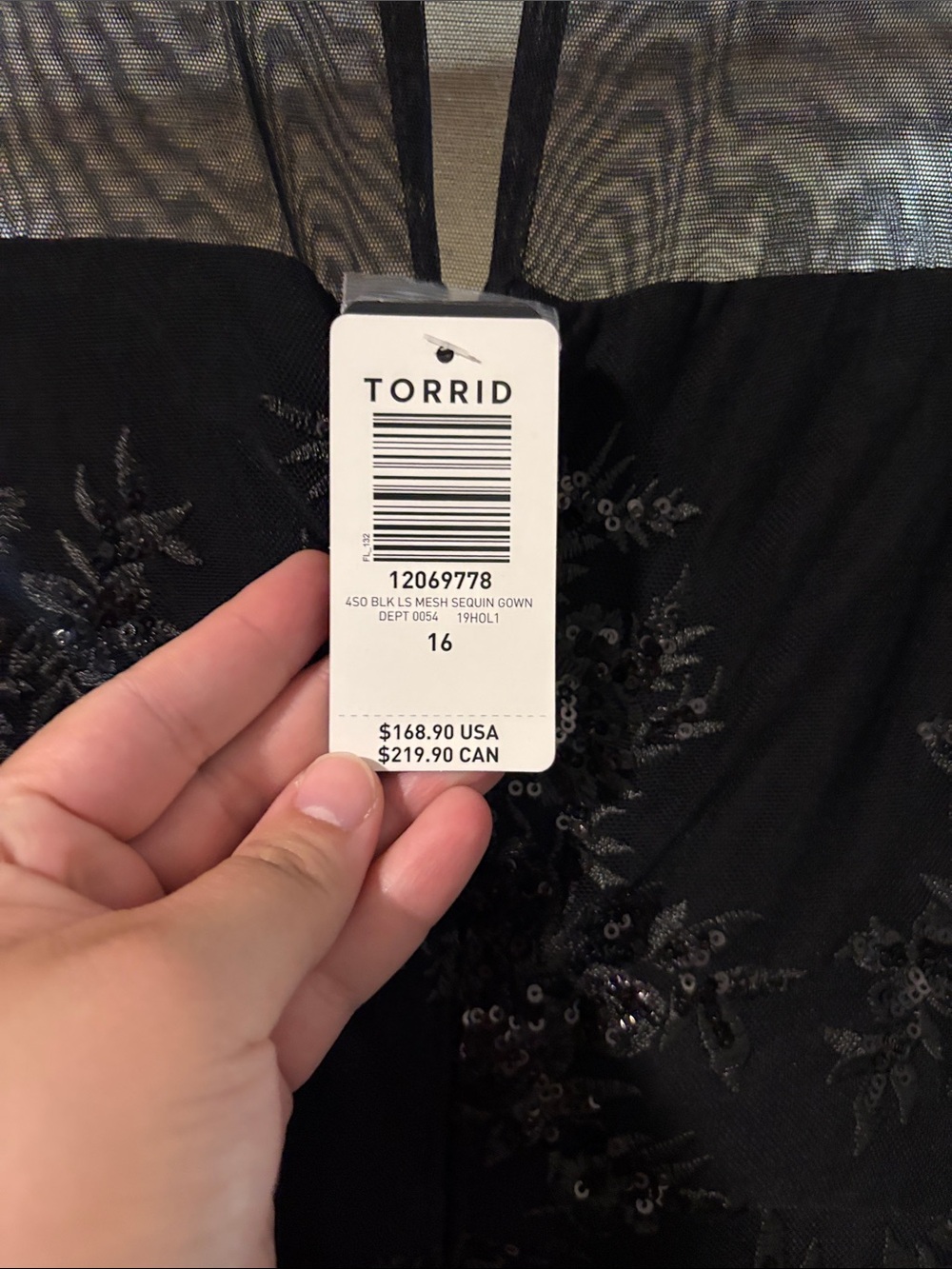 torrid Black Sequin Floral Mesh Bodice - Picture 7 of 9